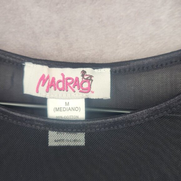 Madrag Womens Sheer Long Sleeve Shirt‎ Cheetah Print Medium Club Alternative VTG - Picture 3 of 4